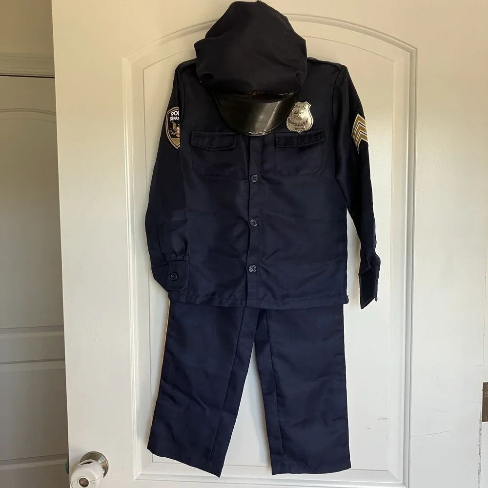 Spirit Halloween Children's Police Officer Costume Dress-Up Uniform Set Sz M